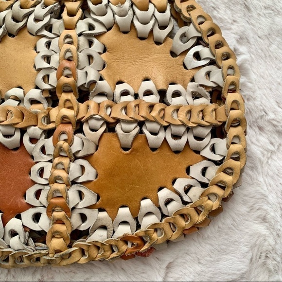 VINTAGE | 1970s Leather Chain Patchwork Shoulder Bag - Picture 8 of 12